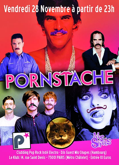 Chéries-Chéris / Flyer soirée Pornstache